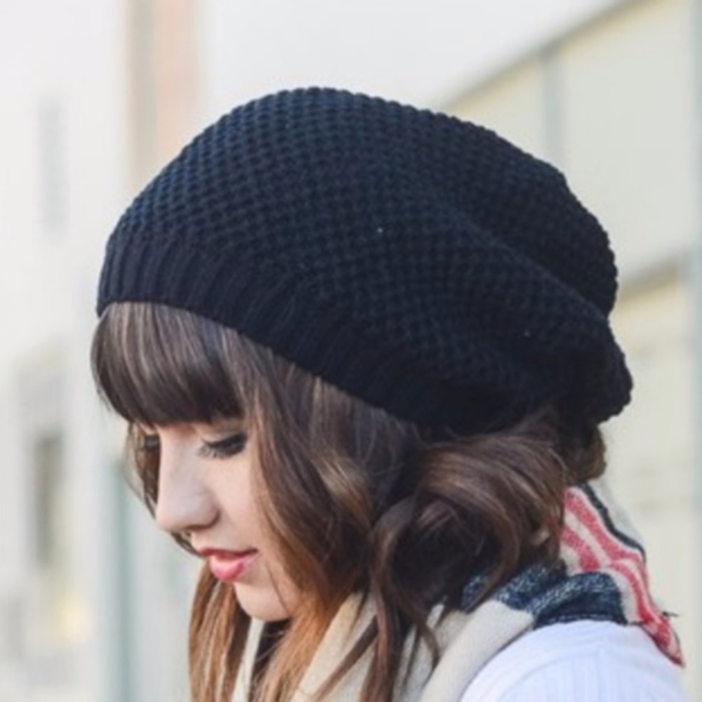 DANIELLE boho slouchy knit Beanie - Picture 2 of 5